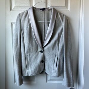 GAP Light Gray Women’s Classic Blazer Satin Collar Size Medium